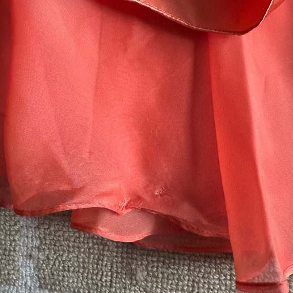 Sparkle Beaded Strapless Chiffon Gown Coral Embellished Formal Prom Dress 6 - Picture 12 of 16